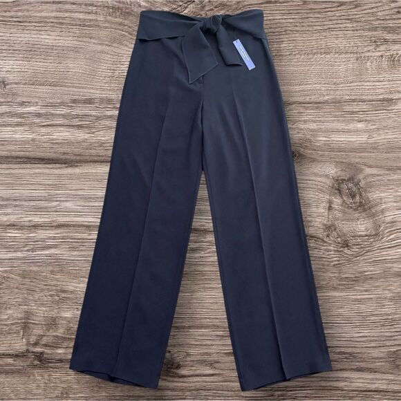 Elie Tahari Black Wide Leg Sash Pant Women’s Size US 12 Trousers - Picture 1 of 11